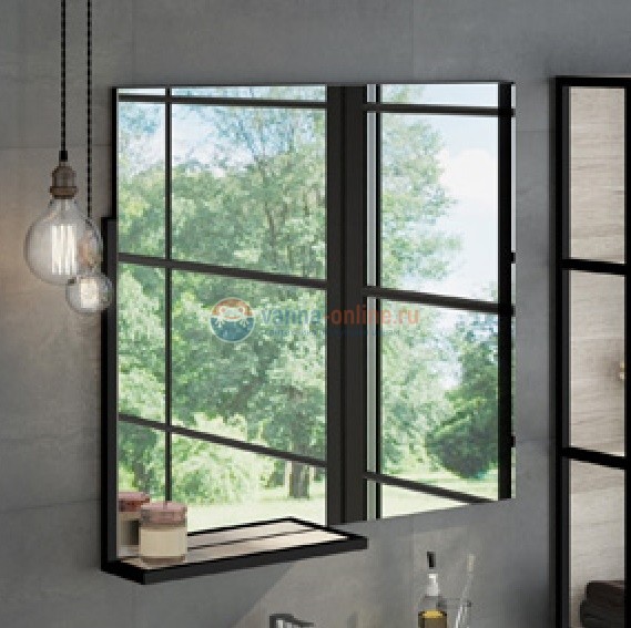 Зеркало Comforty Дюссельдорф 4147992 90 см настенное, дуб дымчатый