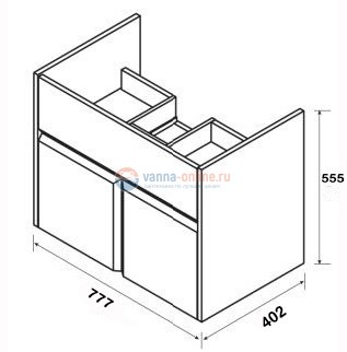 Тумба под раковину Roca Up 80 см ZRU9303012 подвесной, цвет белый глянец