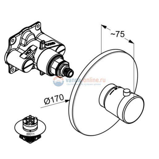 Смеситель Kludi Balance 527290575 для душа с термостатом, цвет хром