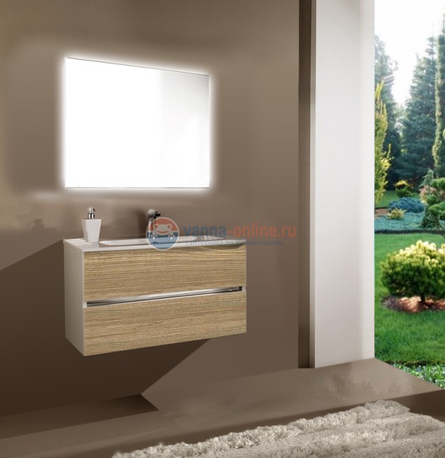 Тумба с раковиной Sanvit Кубэ-2 kkube2080, 80 см подвесная, белый глянцевый