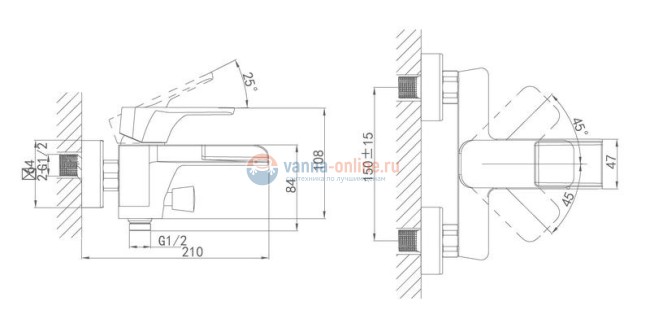 Смеситель D&K Berlin Steinbeis DA1433516 для ванны Смеситель D&K Berlin Steinbeis DA1433516 для ванны