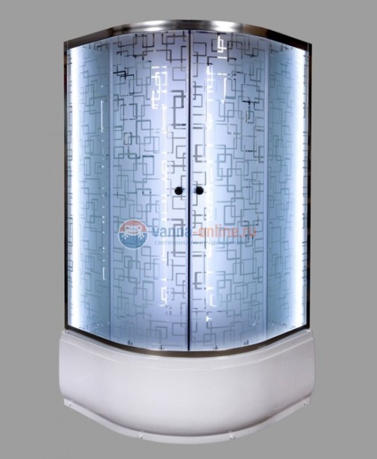 Душевая кабина Deto Em EM4580 N LED 80 x 80 см, без крыши, с Led подсветкой