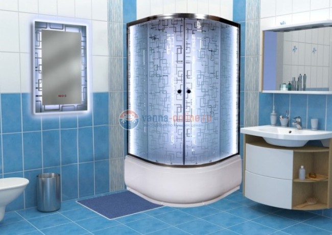 Душевая кабина Deto Em EM4580 N LED 80 x 80 см, без крыши, с Led подсветкой