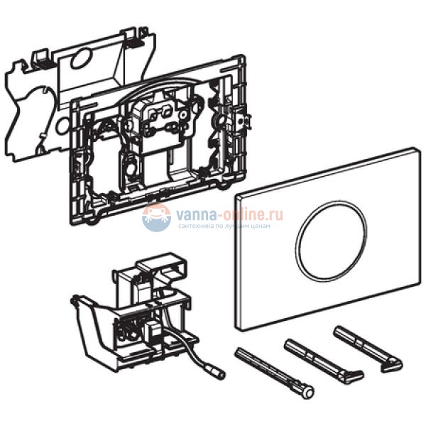 Привод бесконтактного смыва Geberit Sigma Type 10 115.907.KJ.1 для унитаза, 230В, двойной смыв, пластик, белый / глянцевый хром / белый