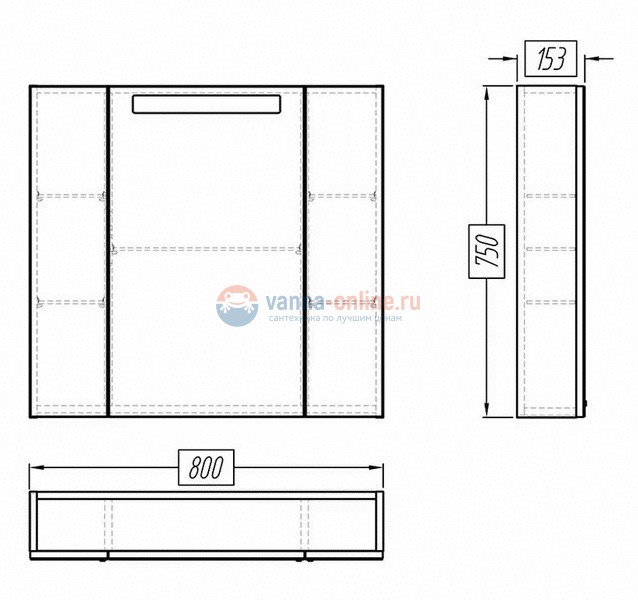 Зеркальный шкаф Акватон МАДРИД 80 М, белый 1A175202MA010