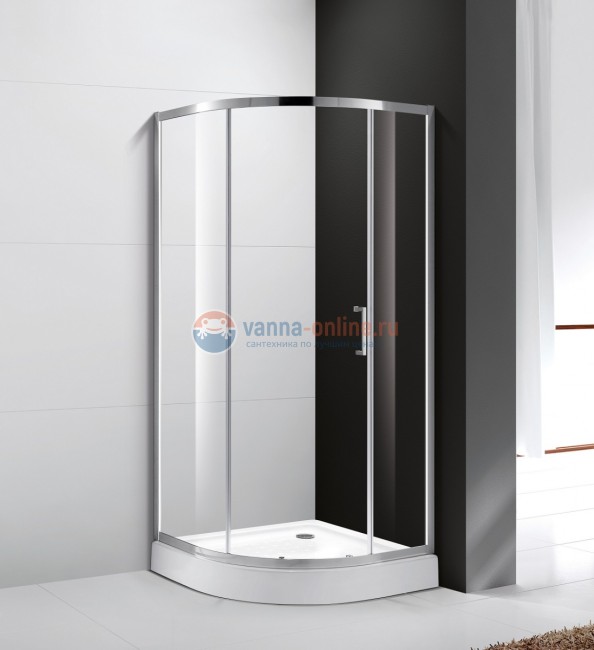 Душевой уголок Cezares Molveno-R-1-100-C-Cr-IV, 100 х 100 см, стекло прозрачное, хром