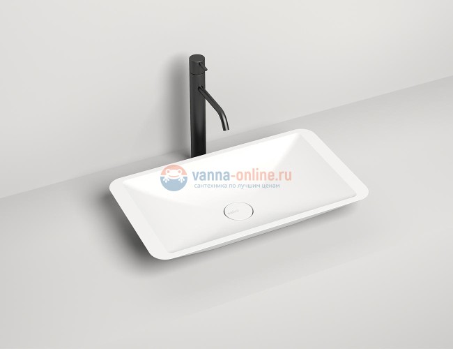 Раковина накладная Salini Callista 103, 57,5 x 35 х 9 см, из материала Solix, матовая белая 1101207SM