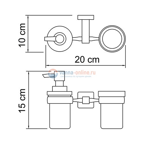 Держатель стакана и дозатора WasserKRAFT Lippe 6589