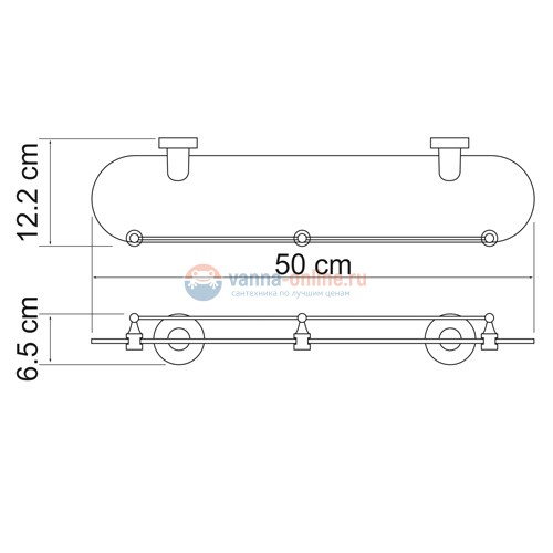 Полка стеклянная WasserKRAFT Isen K-4044 Полка стеклянная WasserKRAFT Isen K-4044