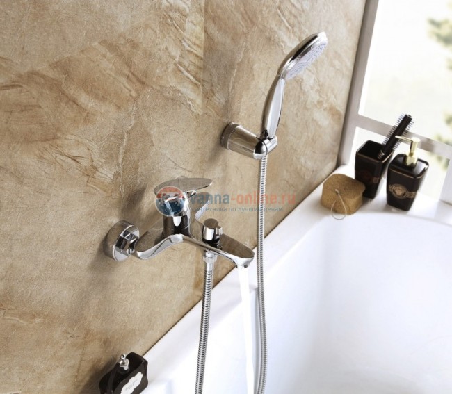 Смеситель Lemark Nero LM0214C для ванны и душа, излив монолит Смеситель Lemark Nero LM0214C для ванны и душа, излив монолит