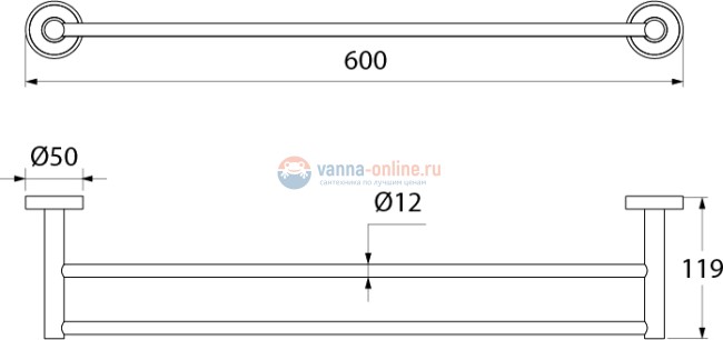 Полотенцедержатель Iddis Calipso двойной