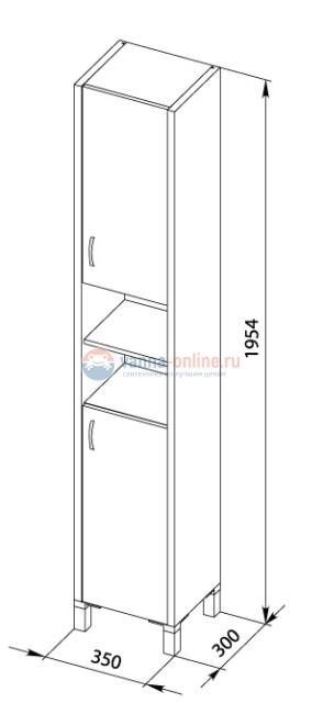 Пенал Aquanet Донна 35 00169040, цвет белый дуб