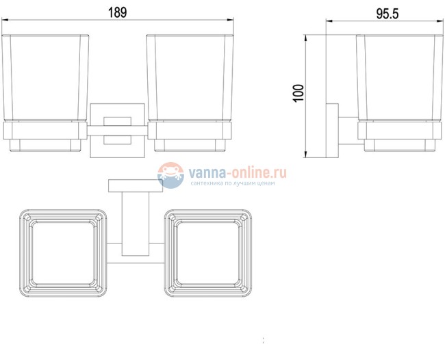 Стакан двойной для щеток Timo Selene 10034/00