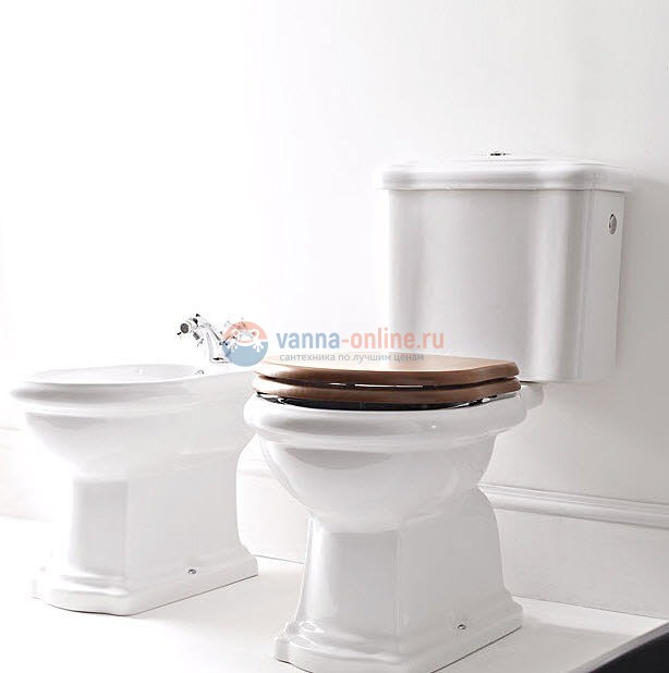 Сиденье Kerasan Retro 108740 Soft-Close, орех/золото