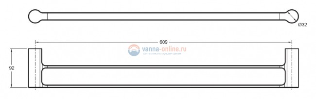 Полотенцедержатель Jacob Delafon Singulier 15206D-CP двойной