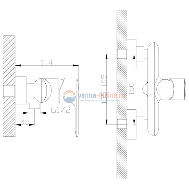 Смеситель Rossinka V35-41 для душа Смеситель Rossinka V35-41 для душа