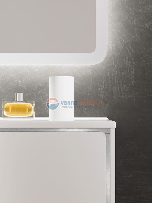 Тумба с раковиной Sanvit Бруно 2, 100 х 50 см, чаша раковины по центру, цвет - рельеф пастель