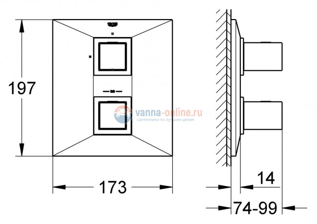Смеситель Grohe Allure Brilliant 19791000 для душа, внешняя часть