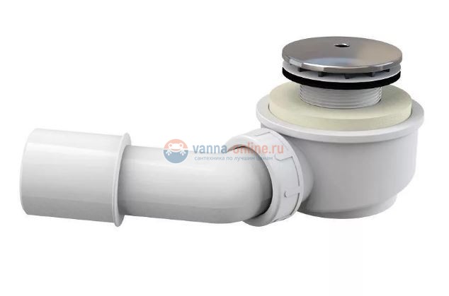 Выпускной комплект для душевого поддона Alcaplast A471CR d50, хромированный пластик