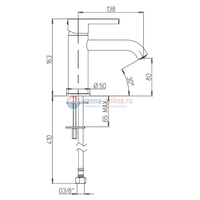 Смеситель для раковины Paini Brera без донного клапана, черный матовый PVD Смеситель для раковины Paini Brera без донного клапана, черный матовый PVD