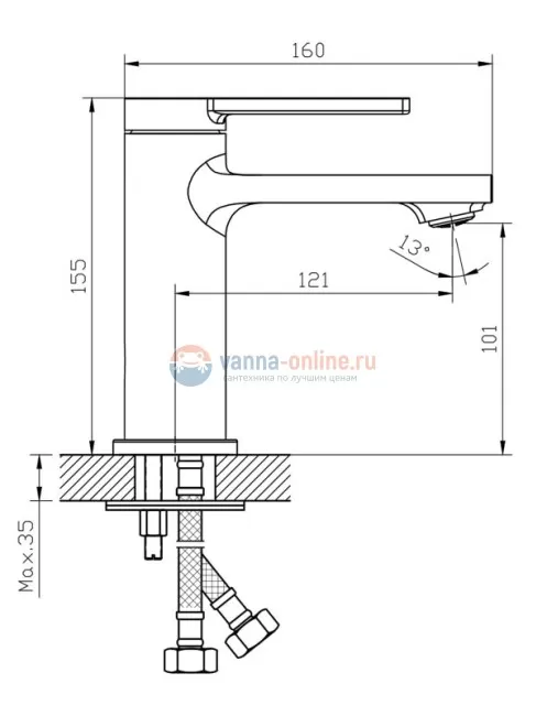 Смеситель Orange Splito M36-021cr для раковины Смеситель Orange Splito M36-021cr для раковины