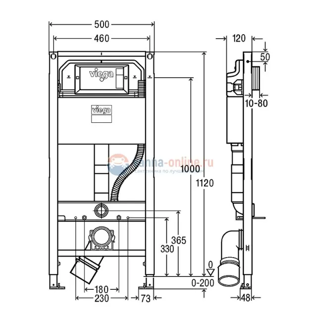 Инсталляция для подвесного унитаза Viega Prevista Dry 771997 Инсталляция для подвесного унитаза Viega Prevista Dry 771997
