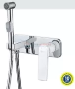 Смеситель Lemark Allegro LM5919CW с гигиеническим душем, хром/белый