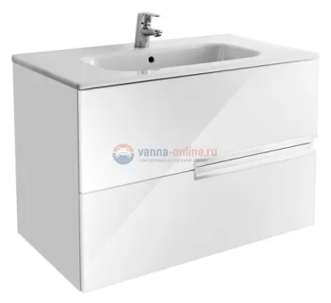 Тумба под раковину Roca Victoria Nord Ice Edition ZRU9302731, 80 см, цвет белый глянец