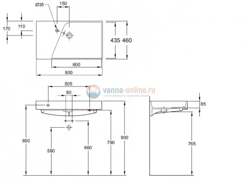 Раковина Jacob Delafon Formilia Rythmik EXO112-00 80 x 46 см, с полотенцедержателем Раковина Jacob Delafon Formilia Rythmik EXO112-00 80 x 46 см, с полотенцедержателем