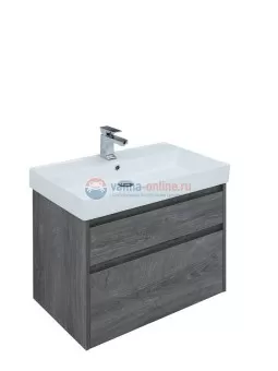 Тумба с раковиной Aquanet Nova Lite 60, 2 ящика, дуб рошелье