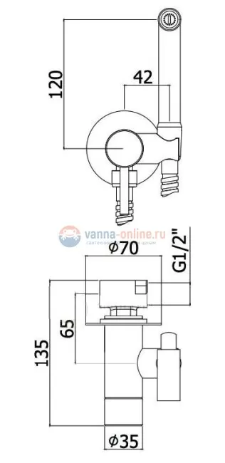 Гигиенический душ Paffoni Tweet Round ZDUP110HG со смесителем, золото Гигиенический душ Paffoni Tweet Round ZDUP110HG со смесителем, золото