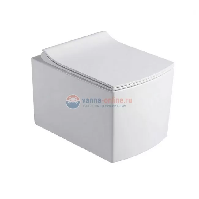 Подвесной унитаз Black&White Universe W-719, безободковый