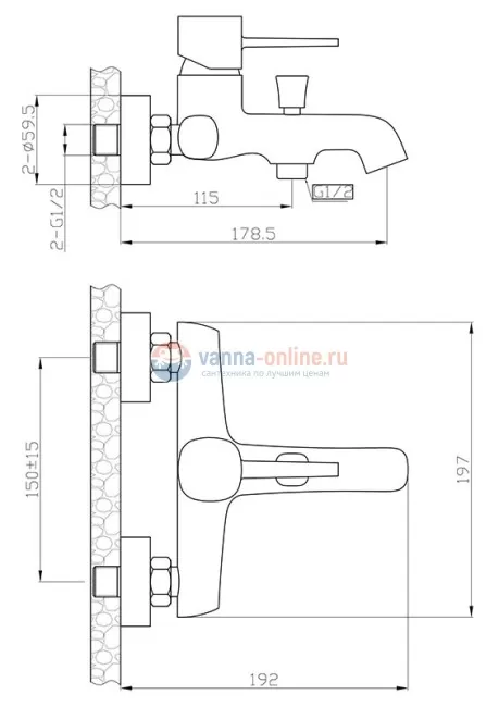 Смеситель Orange Karl M05-100W для ванны и душа, белый Смеситель Orange Karl M05-100W для ванны и душа, белый