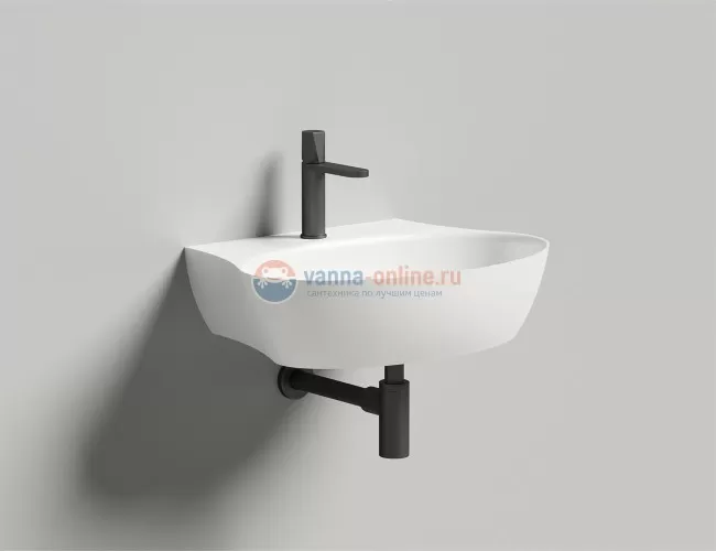 Раковина накладная Salini Alda Wall 01, 58 x 45 x 15 см, из материала Solex, белая матовая 140321M
