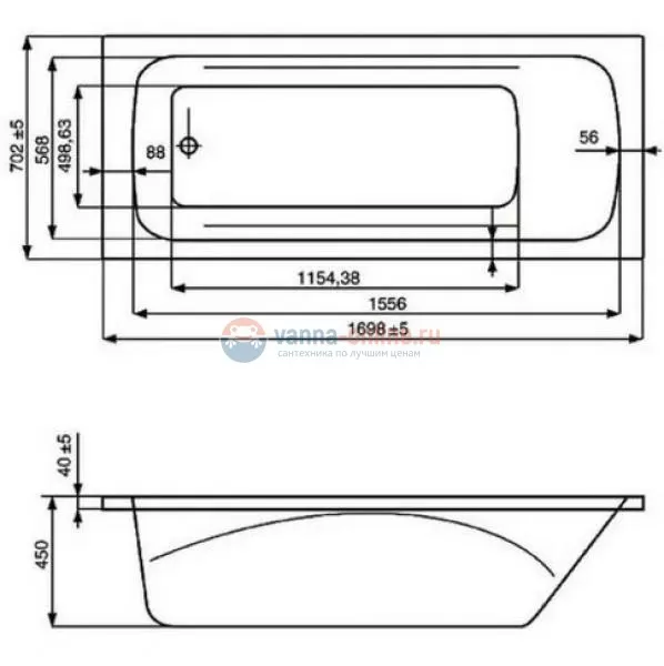 Ванна акриловая Roca Line 170x70 ZRU9302924, белая Ванна акриловая Roca Line 170x70 ZRU9302924, белая
