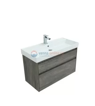 Тумба под раковину Aquanet Nova Lite 100, 2 ящика, дуб рошелье (242582)