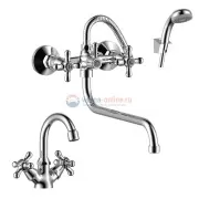 Комплект смесителей '2 в 1' Rossinka SET02-50, хром