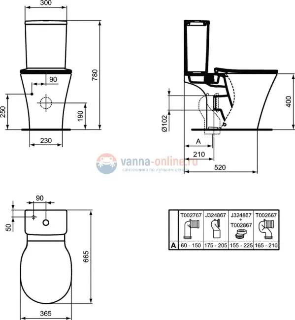 Напольный унитаз, безободковый Ideal Standard Connect Air AquaBlade® E009701 Напольный унитаз, безободковый Ideal Standard Connect Air AquaBlade® E009701