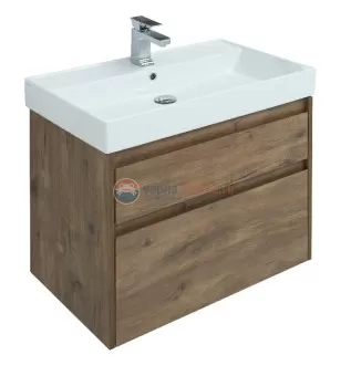 Тумба с раковиной Aquanet Nova Lite 75, 2 ящика, дуб рустикальный