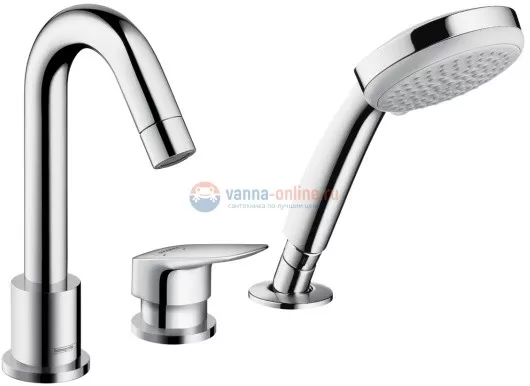 Смеситель на борт ванны Hansgrohe Logis 71313000 на 3 отверстия