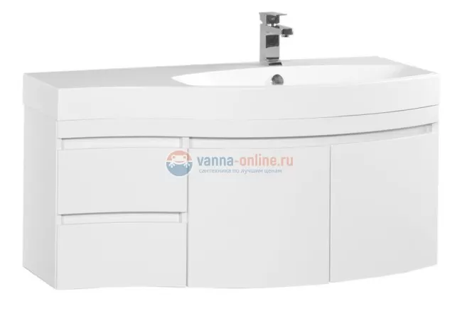 Тумба под раковину Aquanet Сопрано 2-95 R (2 дверцы, 2 ящика) 00169633, правая, цвет белый