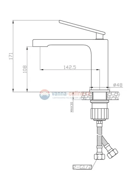Смеситель Agger Beauty A2602100, для раковины, хром Смеситель Agger Beauty A2602100, для раковины, хром
