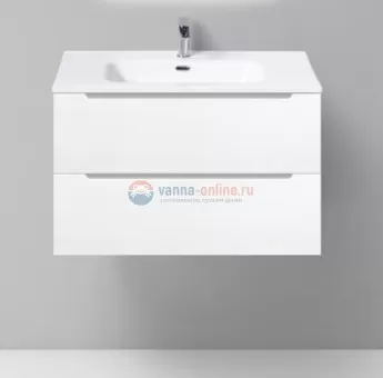 Тумба с раковиной Belbagno Etna-800-2C-SO-BL-P 80 см подвесная, цвет белый глянцевый (bianco lucido)