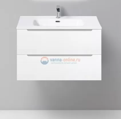 Тумба с раковиной Belbagno Etna-800-2C-SO-BL-P 80 см подвесная, цвет белый глянцевый (bianco lucido)