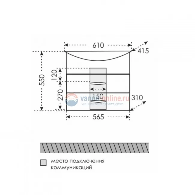 Тумба под раковину СаНта Верона 60 700191 подвесная, цвет белый Тумба под раковину СаНта Верона 60 700191 подвесная, цвет белый