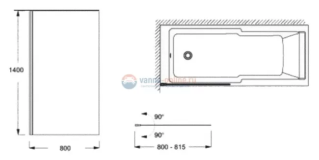 Шторка на ванну Jacob Delafon Struktura E6D042-GA 80 см, реверсивная Шторка на ванну Jacob Delafon Struktura E6D042-GA 80 см, реверсивная