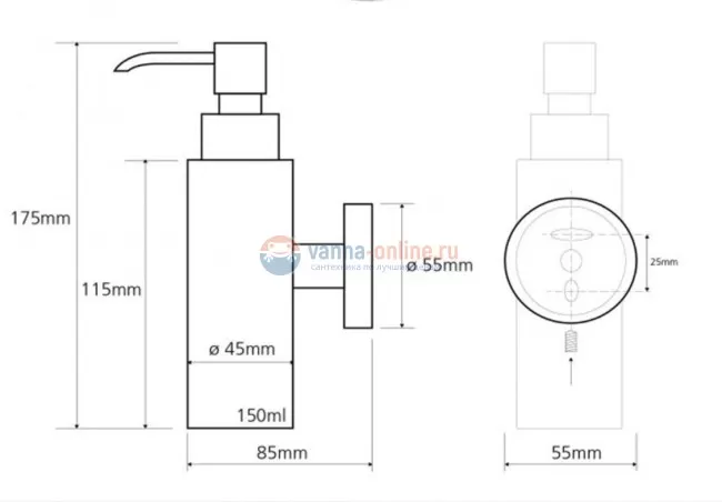 Дозатор жидкого мыла Bemeta Neo 104109015 5.5 x 8.5 x 17.5 см настенный, хром матовый Дозатор жидкого мыла Bemeta Neo 104109015 5.5 x 8.5 x 17.5 см настенный, хром матовый