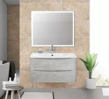 Тумба с раковиной Belbagno Acqua-900 ACQUA-900-2C-SO-CVG искусственный камень, цвет серый