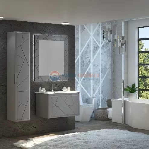 Шкаф-пенал opadiris луиджи,  (00-00002599) серый матовый