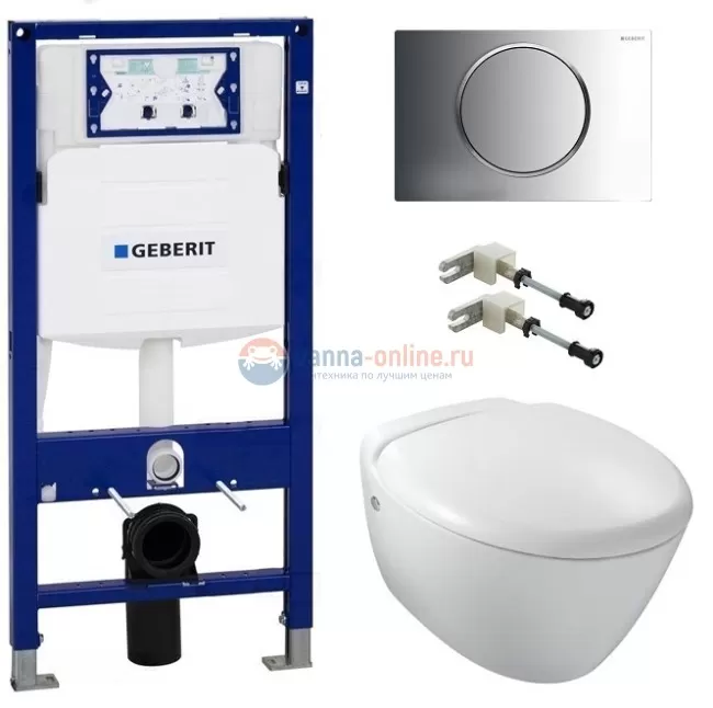 Инсталляция Geberit с унитазом Jacob Delafon Presquile 4440-00, сиденье микролифт, комплект